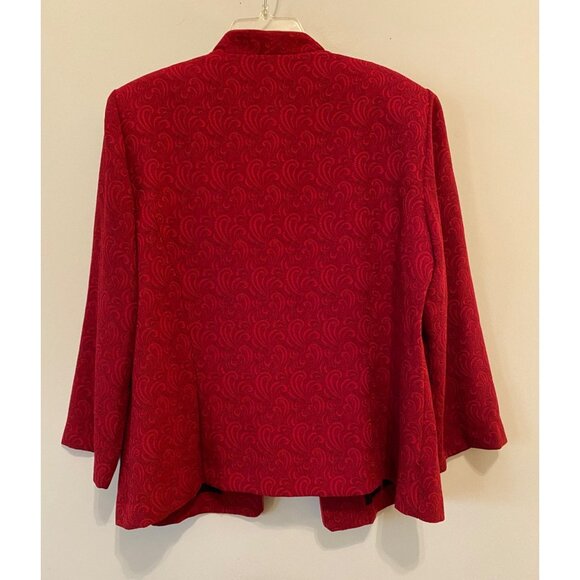 Miss Dorby Red Brocade 2-Piece Sleeveless Dress & Jacket Set Size 12 - Picture 6 of 16